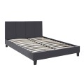 Flat Megapap PU leather bed in black matte color 140x190cm.