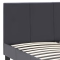 Flat Megapap PU leather bed in black matte color 140x190cm.