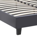 Flat Megapap PU leather bed in black matte color 140x190cm.