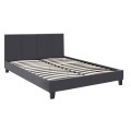 Flat Megapap PU leather bed in black matte color 160x200cm.