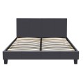 Flat Megapap PU leather bed in black matte color 160x200cm.