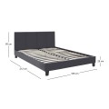 Flat Megapap PU leather bed in black matte color 160x200cm.