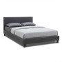 Flat Megapap fabric bed in anthracite color 140x190cm.