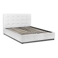 Iro Megapap PU leather bed with storage space in white color 150x200cm.