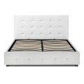 Iro Megapap PU leather bed with storage space in white color 150x200cm.