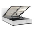 Iro Megapap PU leather bed with storage space in white color 150x200cm.