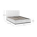 Iro Megapap PU leather bed with storage space in white color 150x200cm.