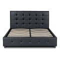 Iro Megapap PU leather bed with storage space in black color 150x200cm.