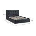 Iro Megapap PU leather bed with storage space in black color 150x200cm.