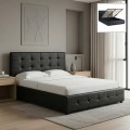 Iro Megapap PU leather bed with storage space in black color 160x200cm.