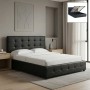 Iro Megapap PU leather bed with storage space in black color 160x200cm.