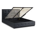 Iro Megapap PU leather bed with storage space in black color 160x200cm.
