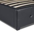 Iro Megapap PU leather bed with storage space in black color 160x200cm.
