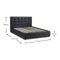 Iro Megapap PU leather bed with storage space in black color 160x200cm.