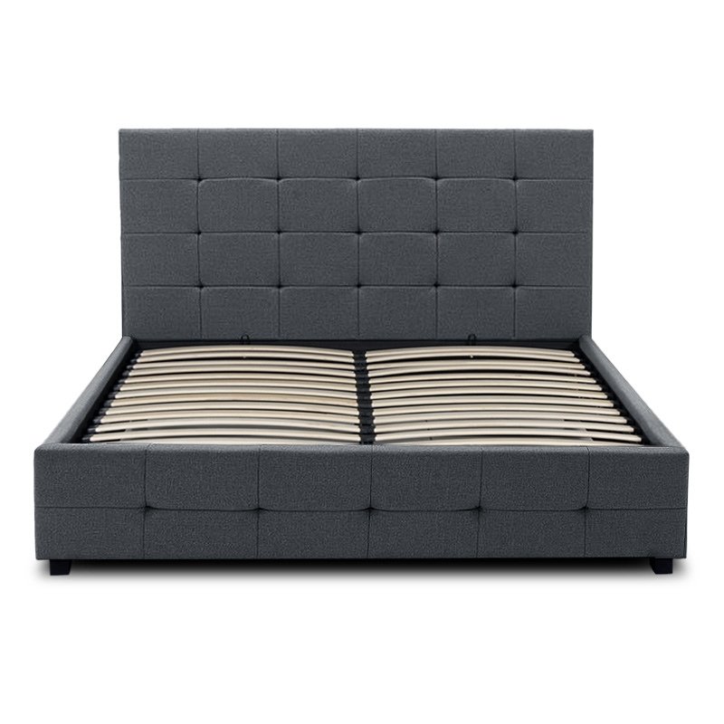 Iro Megapap fabric bed with storage space in anthracite color 150x200cm.