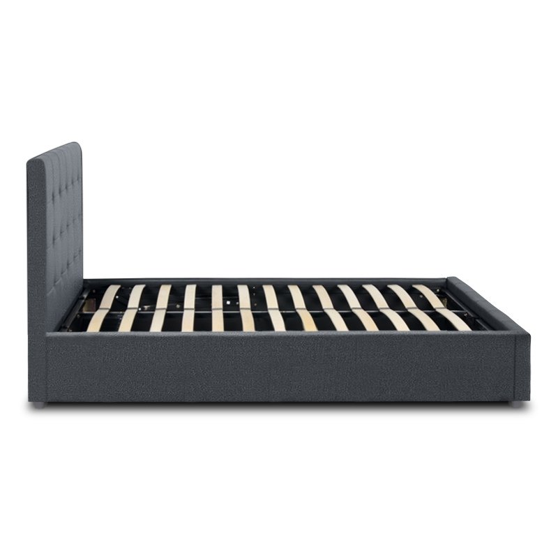 Iro Megapap fabric bed with storage space in anthracite color 150x200cm.