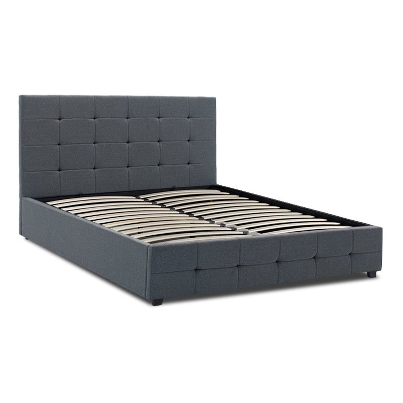 Iro Megapap fabric bed with storage space in anthracite color 160x200cm.