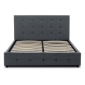 Iro Megapap fabric bed with storage space in anthracite color 160x200cm.