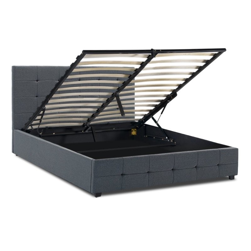 Iro Megapap fabric bed with storage space in anthracite color 160x200cm.