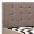 Iro Megapap fabric bed with storage space in beige brown color 150x200cm.