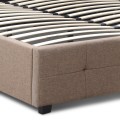 Iro Megapap fabric bed with storage space in beige brown color 150x200cm.