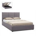 Kingston Megapap velvet bed with storage space in grey color 150x200cm.