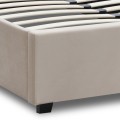 Kingston Megapap velvet bed with storage space in cream color 100x200cm.