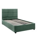 Kingston Megapap velvet bed with storage space in green color 100x200cm.