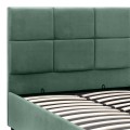 Kingston Megapap velvet bed with storage space in green color 100x200cm.