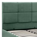 Kingston Megapap velvet bed with storage space in green color 120x200cm.