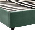 Kingston Megapap velvet bed with storage space in green color 120x200cm.