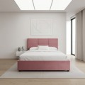 Kingston Megapap velvet bed with storage space in rotten apple color 160x200cm.