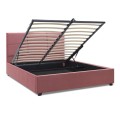 Kingston Megapap velvet bed with storage space in rotten apple color 160x200cm.
