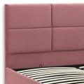 Kingston Megapap velvet bed with storage space in rotten apple color 160x200cm.