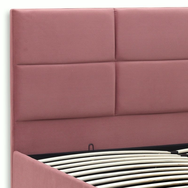 Kingston Megapap velvet bed with storage space in rotten apple color 160x200cm.