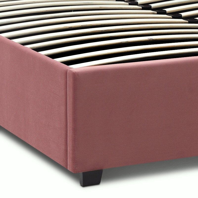 Kingston Megapap velvet bed with storage space in rotten apple color 160x200cm.