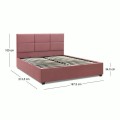 Kingston Megapap velvet bed with storage space in rotten apple color 160x200cm.