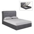 MAXWELL Gas Lift Bed 160x200cm Grey Fabric
