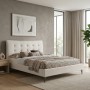 Ovelia Megapap fabric bed in light beige color 160x200cm.