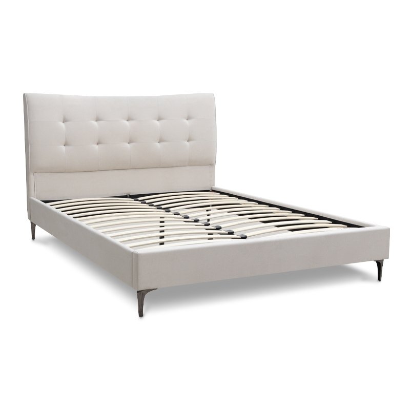 Ovelia Megapap fabric bed in light beige color 160x200cm.