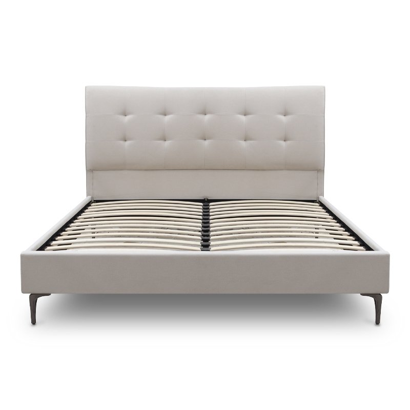 Ovelia Megapap fabric bed in light beige color 160x200cm.