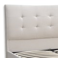 Ovelia Megapap fabric bed in light beige color 160x200cm.
