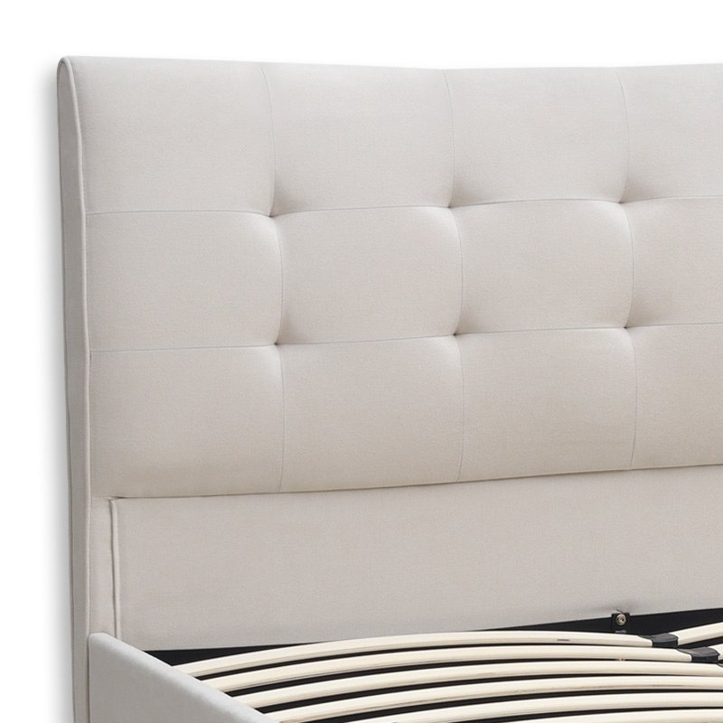 Ovelia Megapap fabric bed in light beige color 160x200cm.