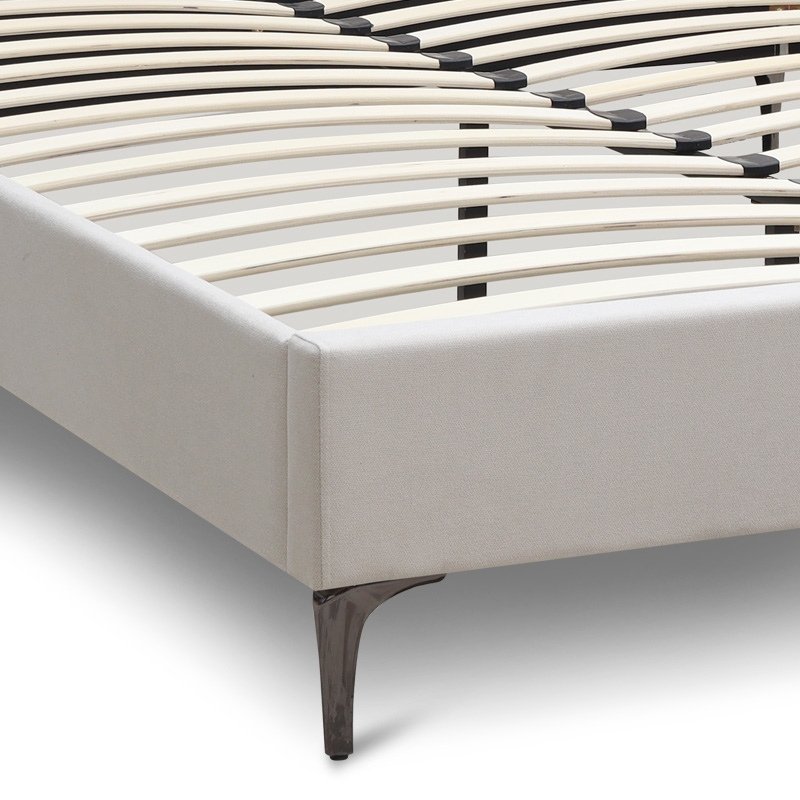 Ovelia Megapap fabric bed in light beige color 160x200cm.