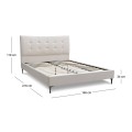 Ovelia Megapap fabric bed in light beige color 160x200cm.