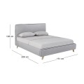 MORISSON Bed 140x190cm Light Grey Fabric