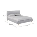MORISSON Bed 160x200cm Light Grey Fabric