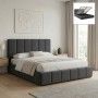 Nival Megapap fabric bed with storage space in anthracite color 160x200cm.