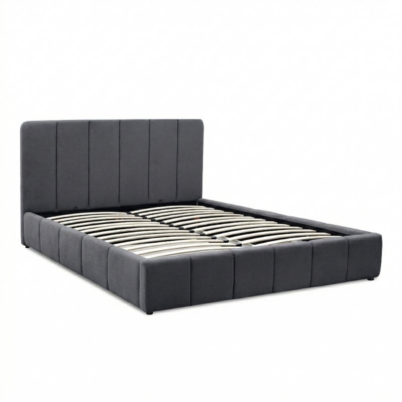 Nival Megapap fabric bed with storage space in anthracite color 160x200cm.