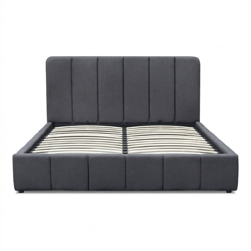Nival Megapap fabric bed with storage space in anthracite color 160x200cm.